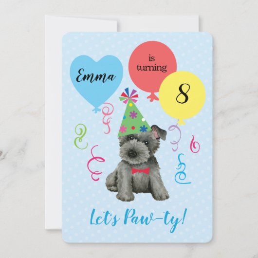 Birthday Party Balloons Scottish Terrier Kaart (Voorkant)