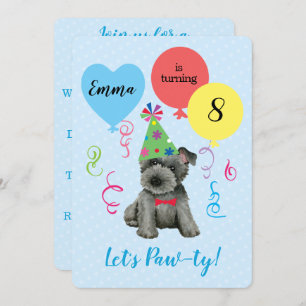 Birthday Party Balloons Scottish Terrier Kaart