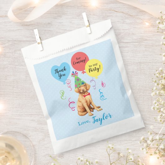Birthday Party Balloons Vizsla Favor Bag Bedankzakje (Geknipt)