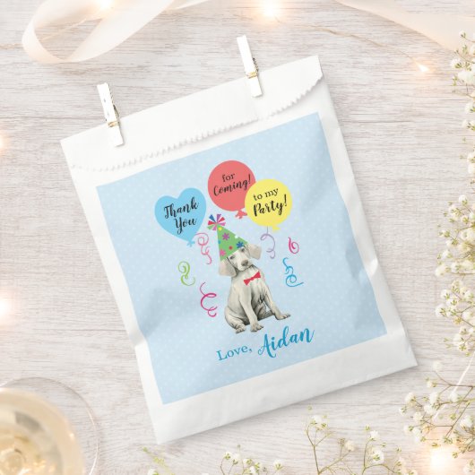 Birthday Party Balloons Weimaraner Favor Bag Bedankzakje (Geknipt)