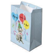 Birthday Party Balloons Weimaraner Medium Gift Bag Medium Cadeauzakje (Achterkant Gekanteld)
