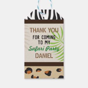 Birthday Party Bedankt Labels Dierenafdrukken Safa Cadeaulabel