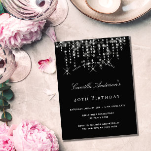 Birthday party Black Silstar budget nodigt Flyer