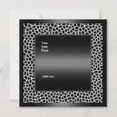 Birthday Party Black White Giraffe Kaart (Achterkant)