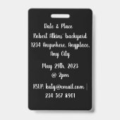 Birthday Party Boarding Pass Badge (Achterkant)