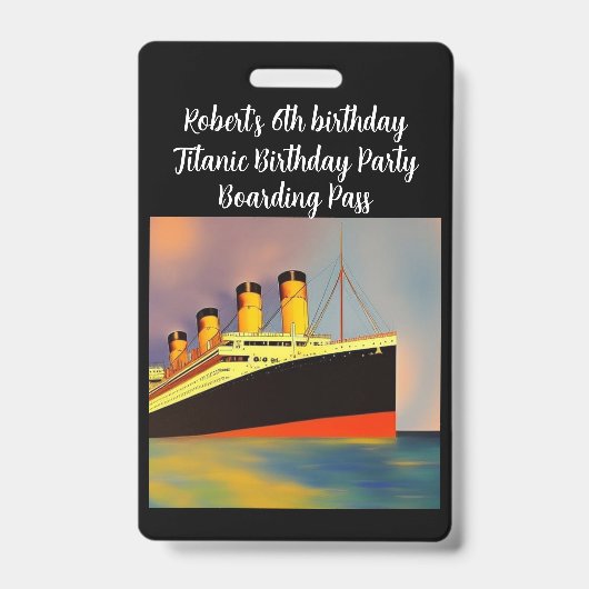 Birthday Party Boarding Pass Badge (Voorkant)