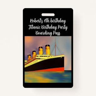 Birthday Party Boarding Pass Badge