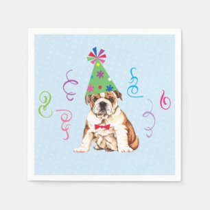Birthday Party Bulldog Napkins Servet