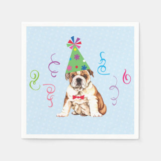 Birthday Party Bulldog Napkins Servet