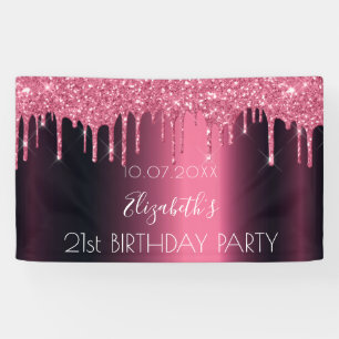 Birthday party burgundy roze glitter druppelt in spandoek