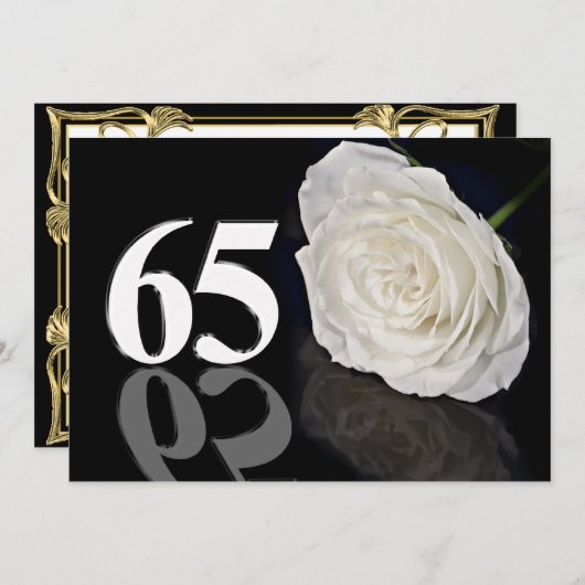 Birthday party call 65 jaar oud kaart (Voorkant / Achterkant)