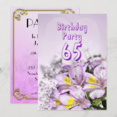 Birthday party call 65 jaar oud kaart (Voorkant / Achterkant)