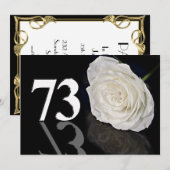Birthday party call 73 jaar oud kaart (Voorkant / Achterkant)