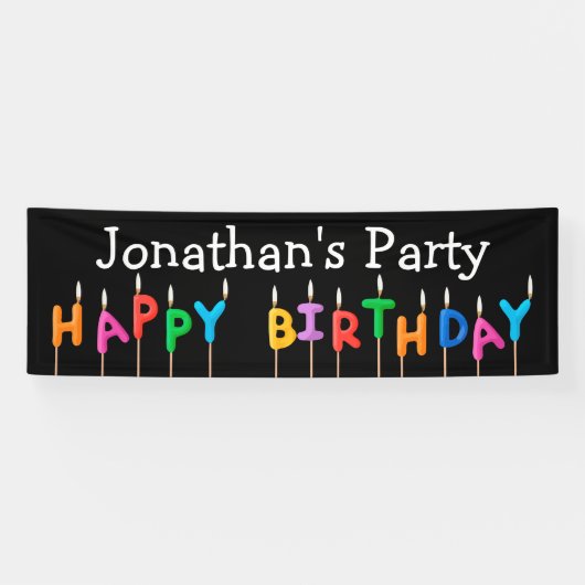 Birthday Party Candlelight Indoor Banner (Horizontaal)