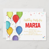 Birthday Party Celebration Balloons Fun Confetti Kaart (Voorkant)