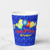Birthday Party Cool Fun Balloons Papieren Bekers (Voorkant)