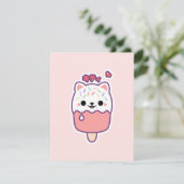Birthday party Cute Cat Popsicle Kaart (Staand voorkant)
