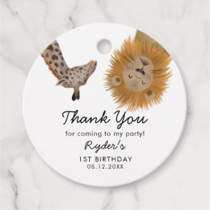 Birthday Party Cute Safari Animals Bedankjes Labels