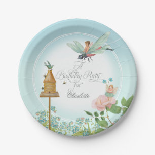 Birthday Party Decor Little Girl Fairy Garden bije Papieren Bordje