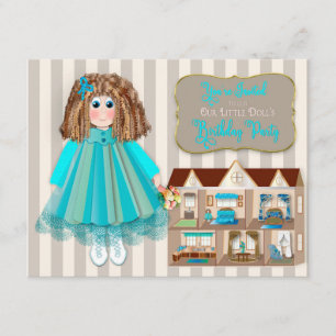 Birthday Party, dochter, Doll Baby en Dollhouse Kaart