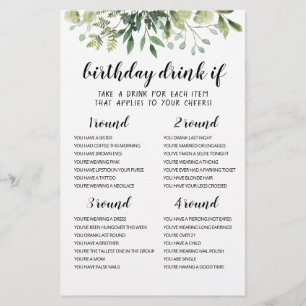 Birthday Party Drink als Game bewerkbare kaart