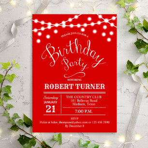 Birthday Party - Elke pagina rood wit Kaart