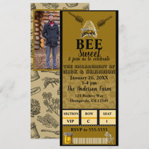Birthday Party Event Ticket Honey Beehive Birthday Kaart