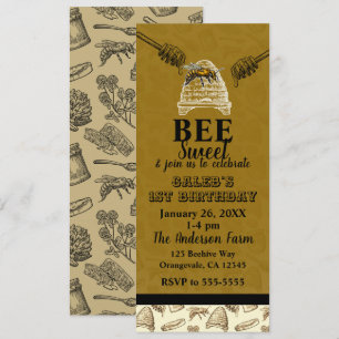 Birthday Party Event Ticket Honey Beehive Birthday Kaart