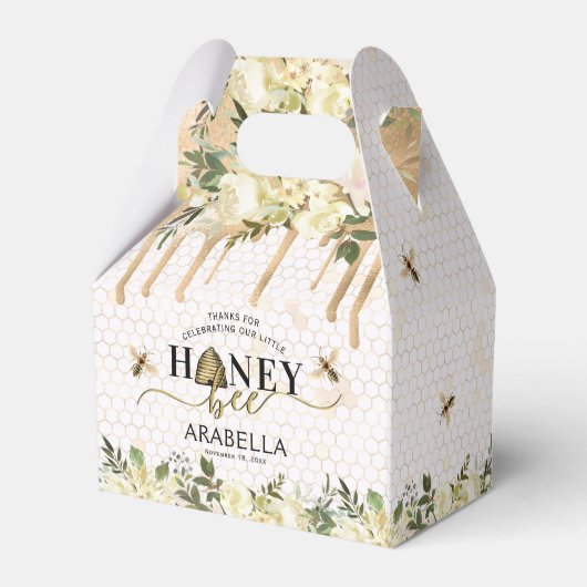 Birthday Party Favor Box Little Honey Bee Bedankdoosjes (Achterkant)