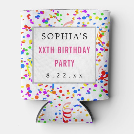 Birthday Party Favor Modern Typografie Blikjeskoeler (Voorkant)