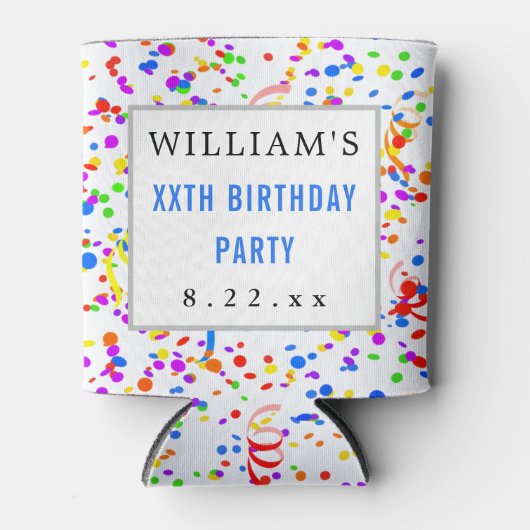 Birthday Party Favor Modern Typografie Blikjeskoeler (Voorkant)