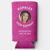 Birthday Party Favor Pink Glitter Foto (Voorkant)