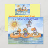 Birthday Party for Child's "Party Animal" Kaart (Voorkant / Achterkant)