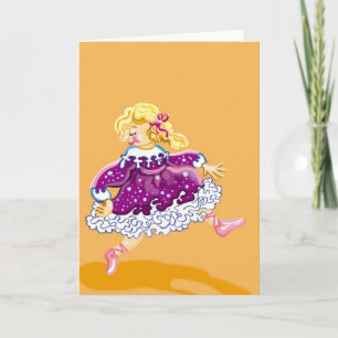 Birthday party, frilly jurk kaart