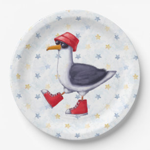 Birthday Party Fun Cute Seagull Bird Papieren Bordje