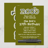 Birthday Party - Funny Noob Gamer Kaart (Voorkant / Achterkant)