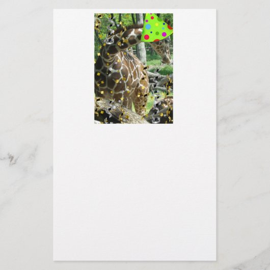 Birthday Party Giraffe Briefpapier (Voorkant)