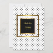 Birthday Party Gold White Black Polka Dots Kaart (Achterkant)