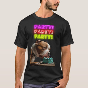 Birthday Party Happy Birthday Birthday Cake Pitbu T-shirt