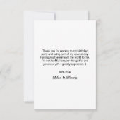 Birthday party Hartelijk dank Bedankkaart (Achterkant)