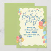 Birthday Party Invitation (Devant / Derrière)
