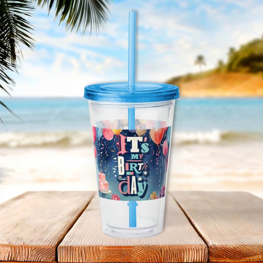 Birthday Party Invitation Acryl Drinkbeker