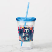 Birthday Party Invitation Acryl Drinkbeker (Achterkant)