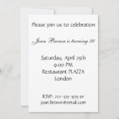 Birthday Party Invitation Black Diamond Bow Design Kaart (Achterkant)