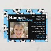 Birthday Party Invitation Blue Kaart (Voorkant / Achterkant)