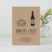 Birthday Party Invitation Burgers & Root Beer Kaart (Staand voorkant)