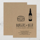 Birthday Party Invitation Burgers & Root Beer Kaart (Voorkant / Achterkant)