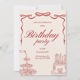 birthday party invitation card kaart