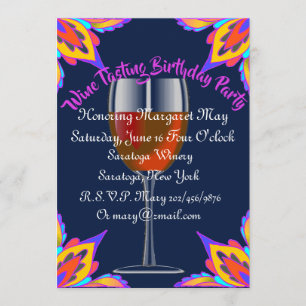 Birthday Party Invitation Chic Wine Tasting Kaart