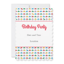 Birthday Party Invitation Flat Kaart